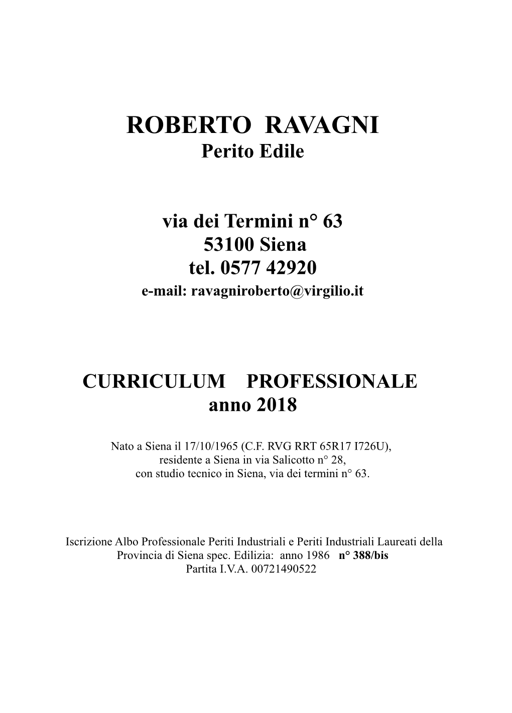 ROBERTO RAVAGNI Perito Edile