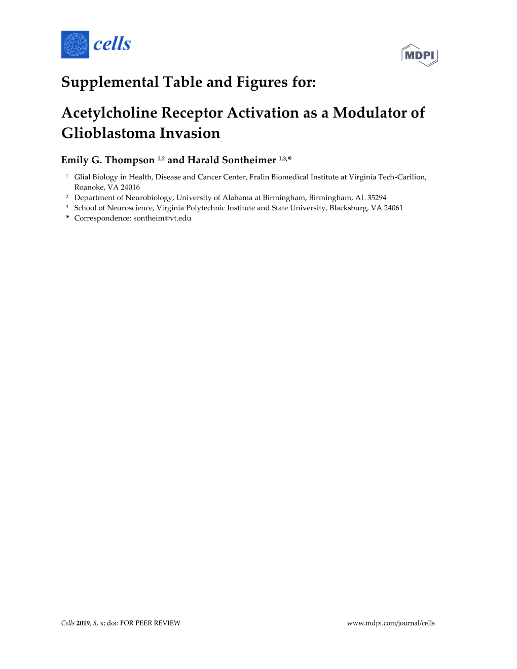 Acetylcholine Receptor Activation As a Modulator of Glioblastoma Invasion