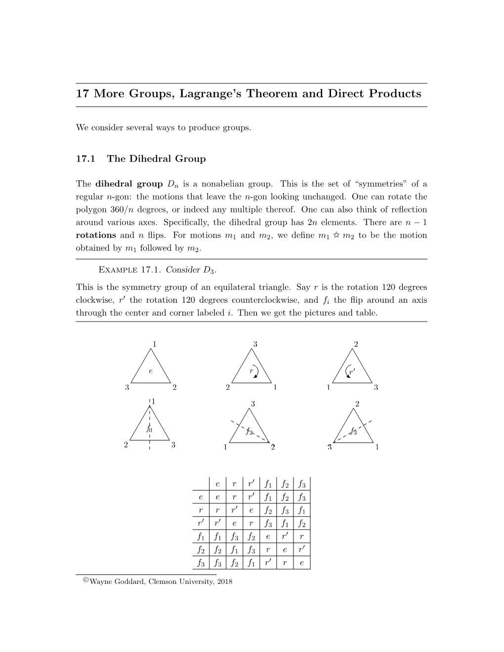 Groups, Lagrange's Theorem and Direct Product