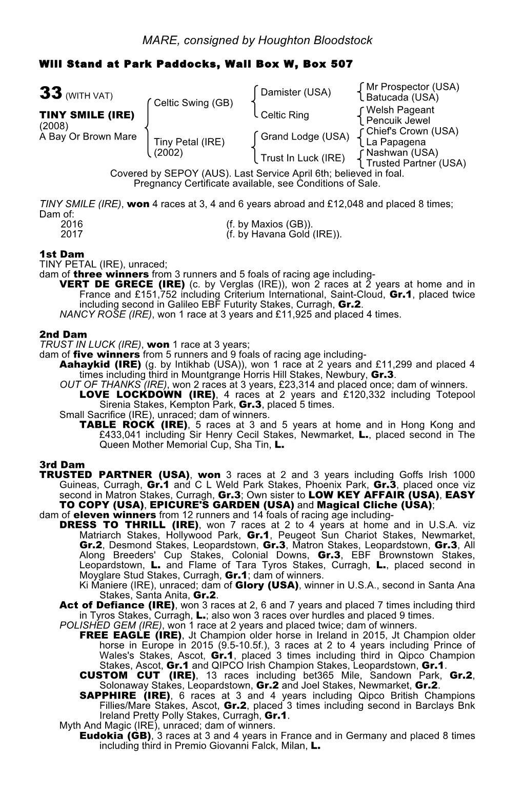 MARE, Consigned by Houghton Bloodstock