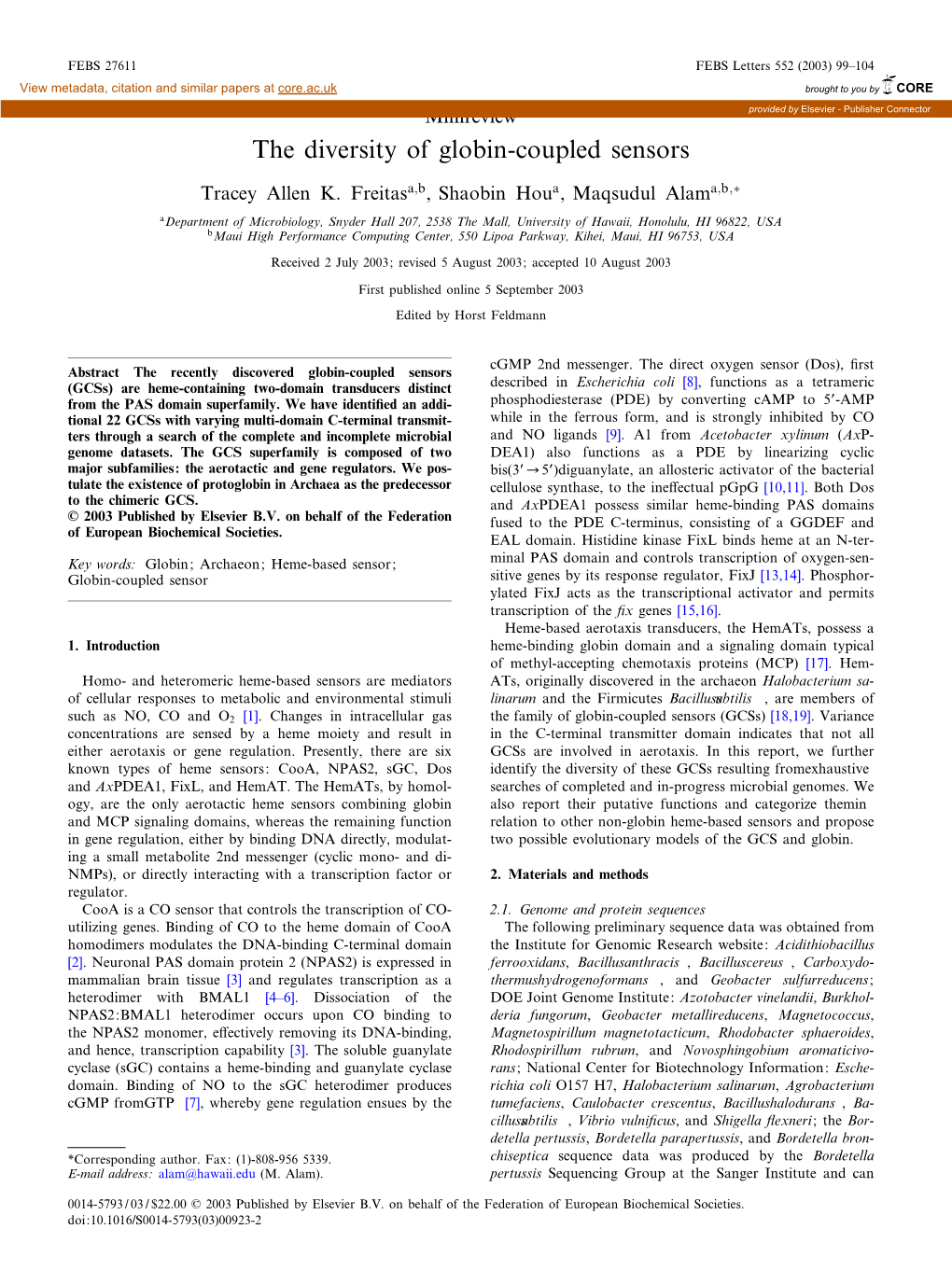 The Diversity of Globin-Coupled Sensors