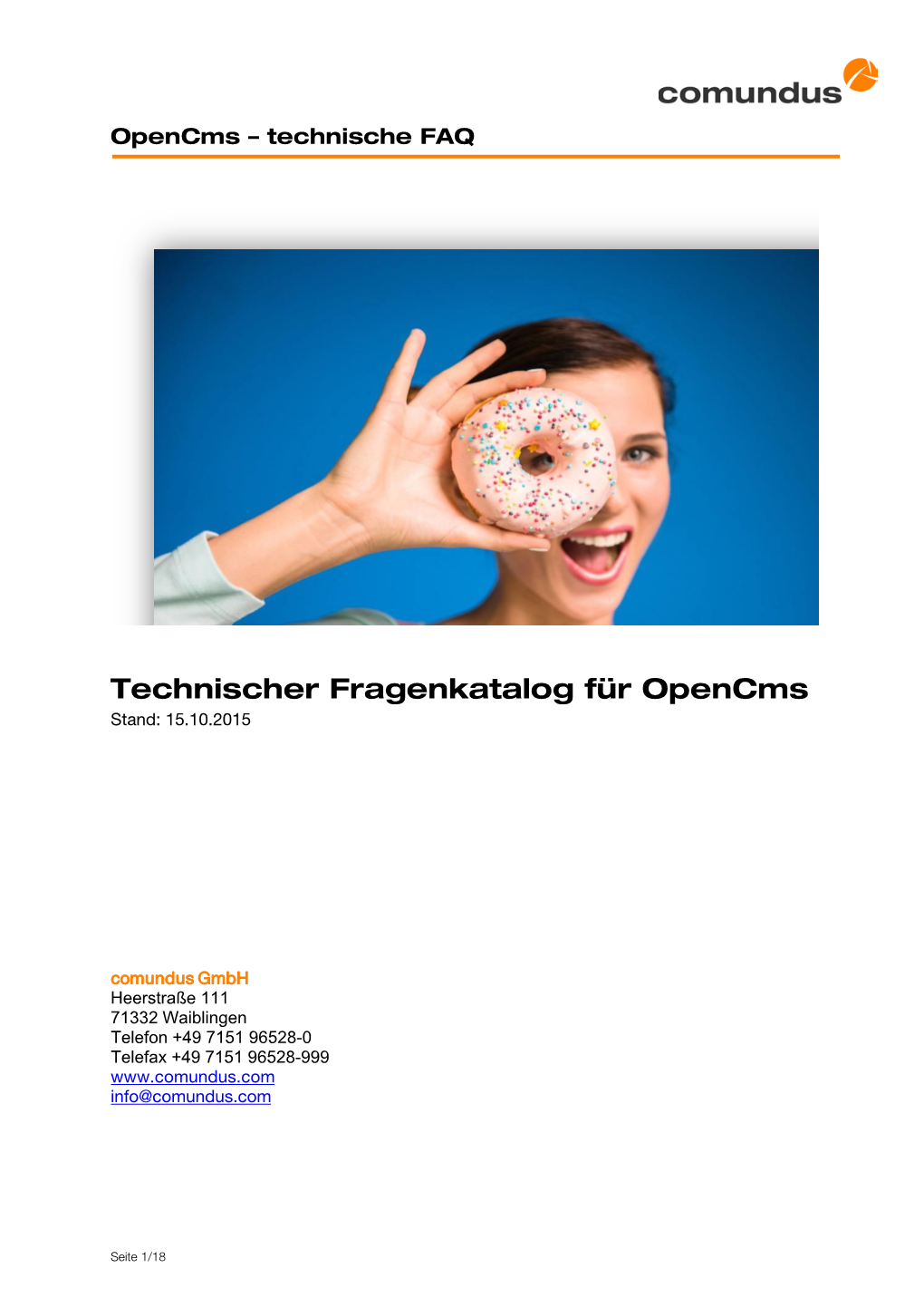 Technischer Fragenkatalog Für Opencms Stand: 15.10.2015