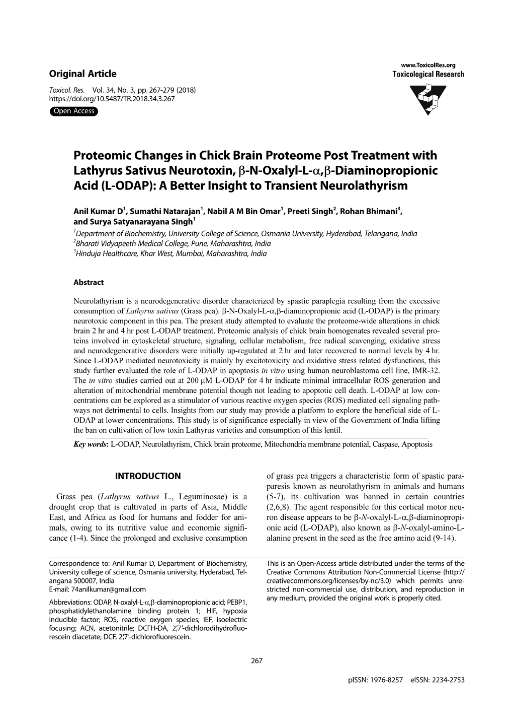 Diaminopropionic Acid (L-ODAP): a Better Insight to Transient Neurolathyrism