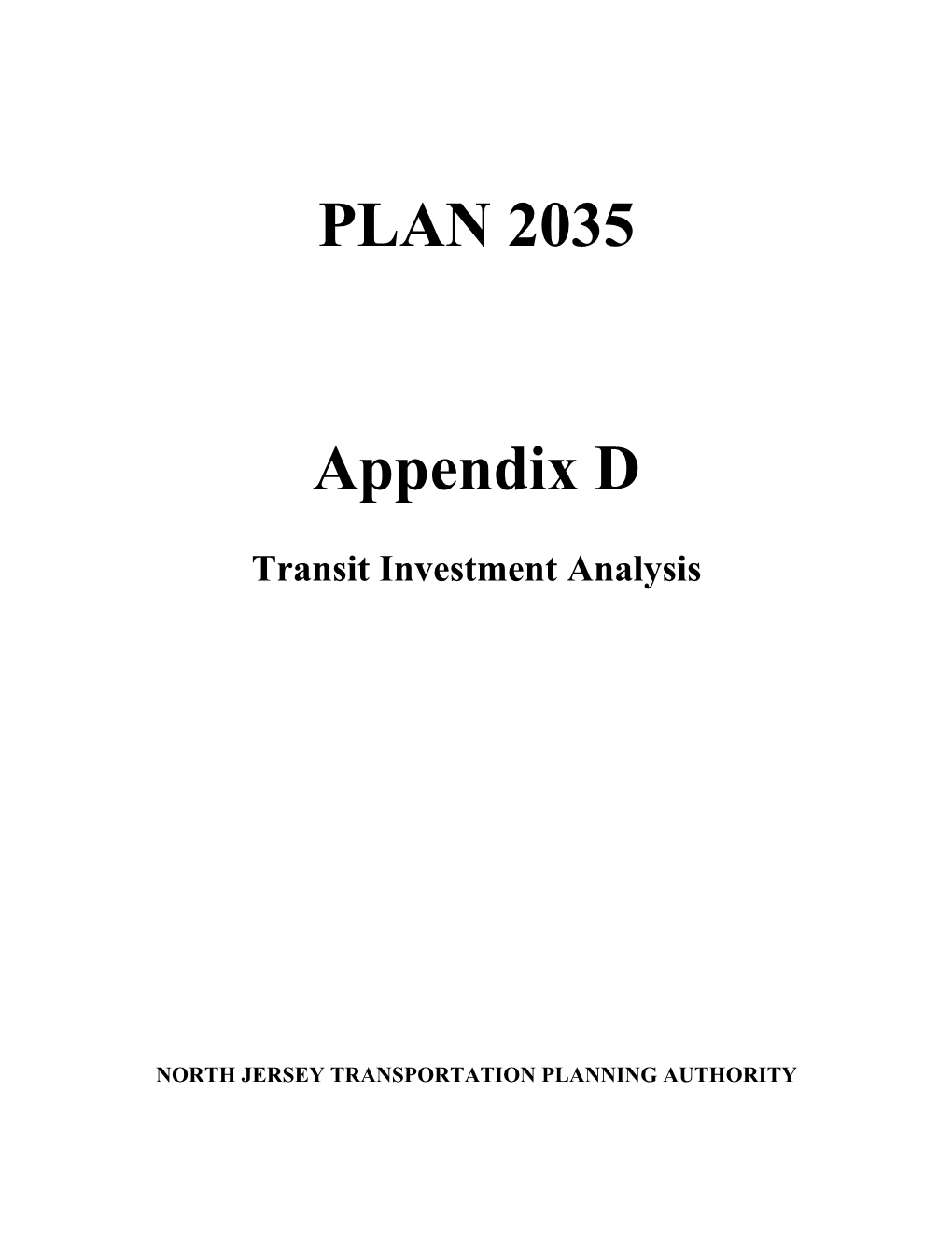 PLAN 2035 Appendix D