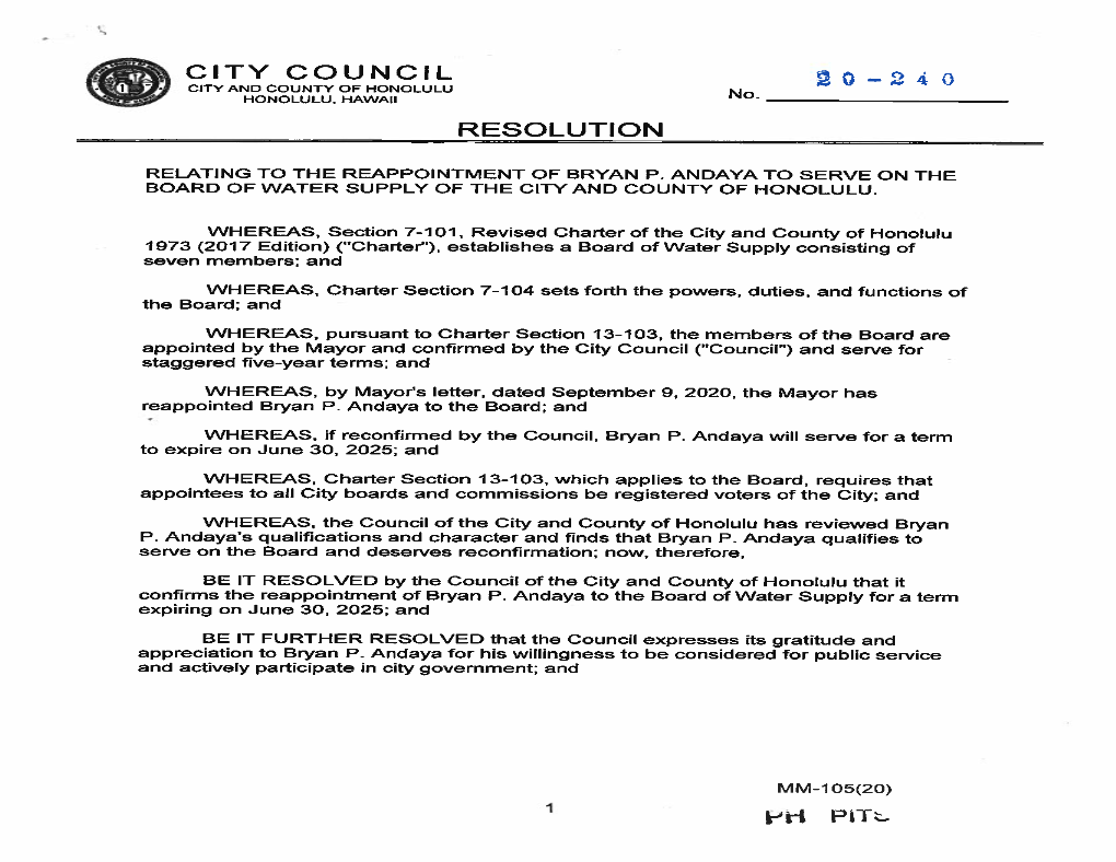 NCITYCOUNCIL RESOLUTION 1 -'Ri Pitt