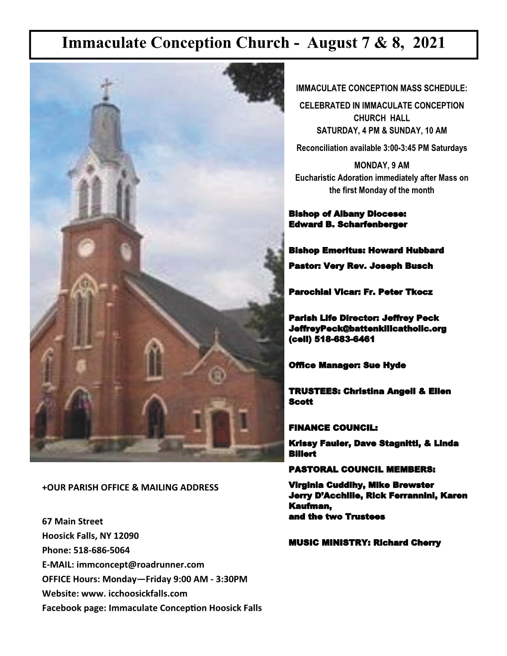 Immaculate Conception Church - August 7 & 8, 2021