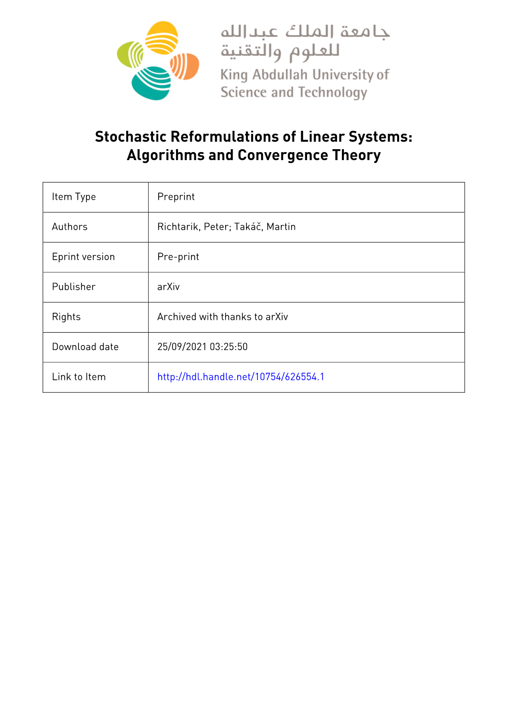 Stochastic Reformulations of Linear Systems: Algorithms and Convergence Theory