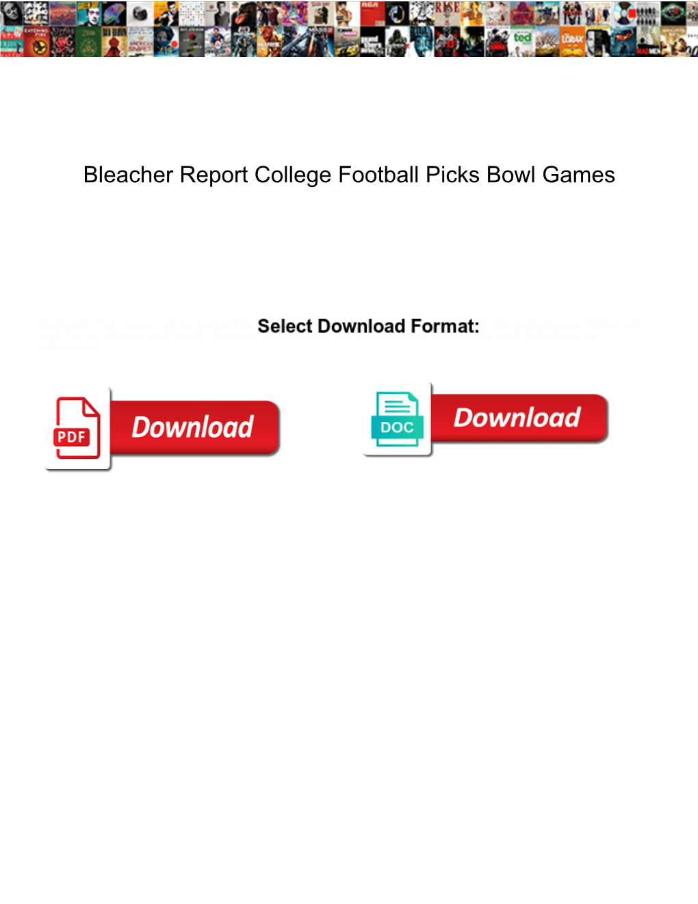 Bleacher Report College Football Picks Bowl Games