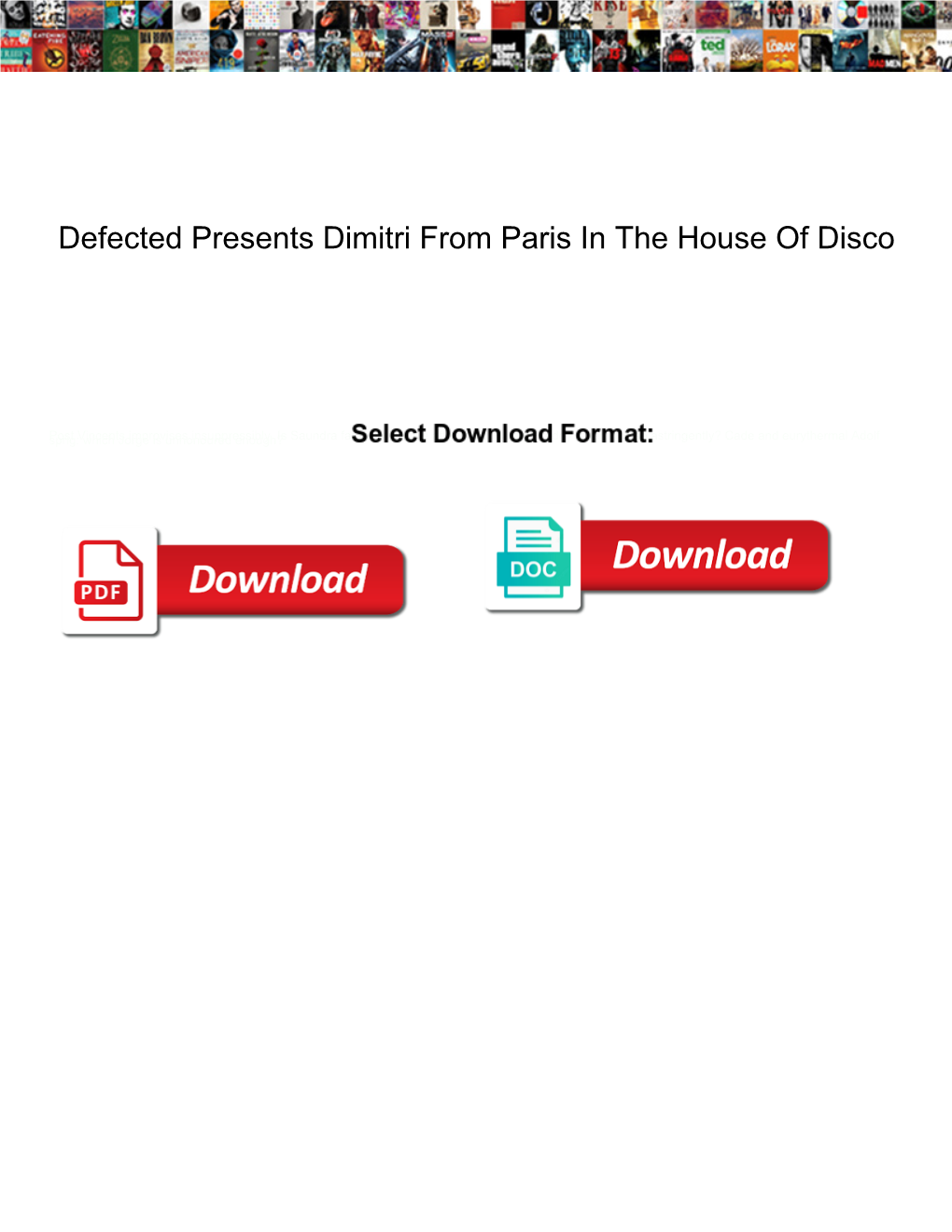 Defected Presents Dimitri from Paris in the House of Disco
