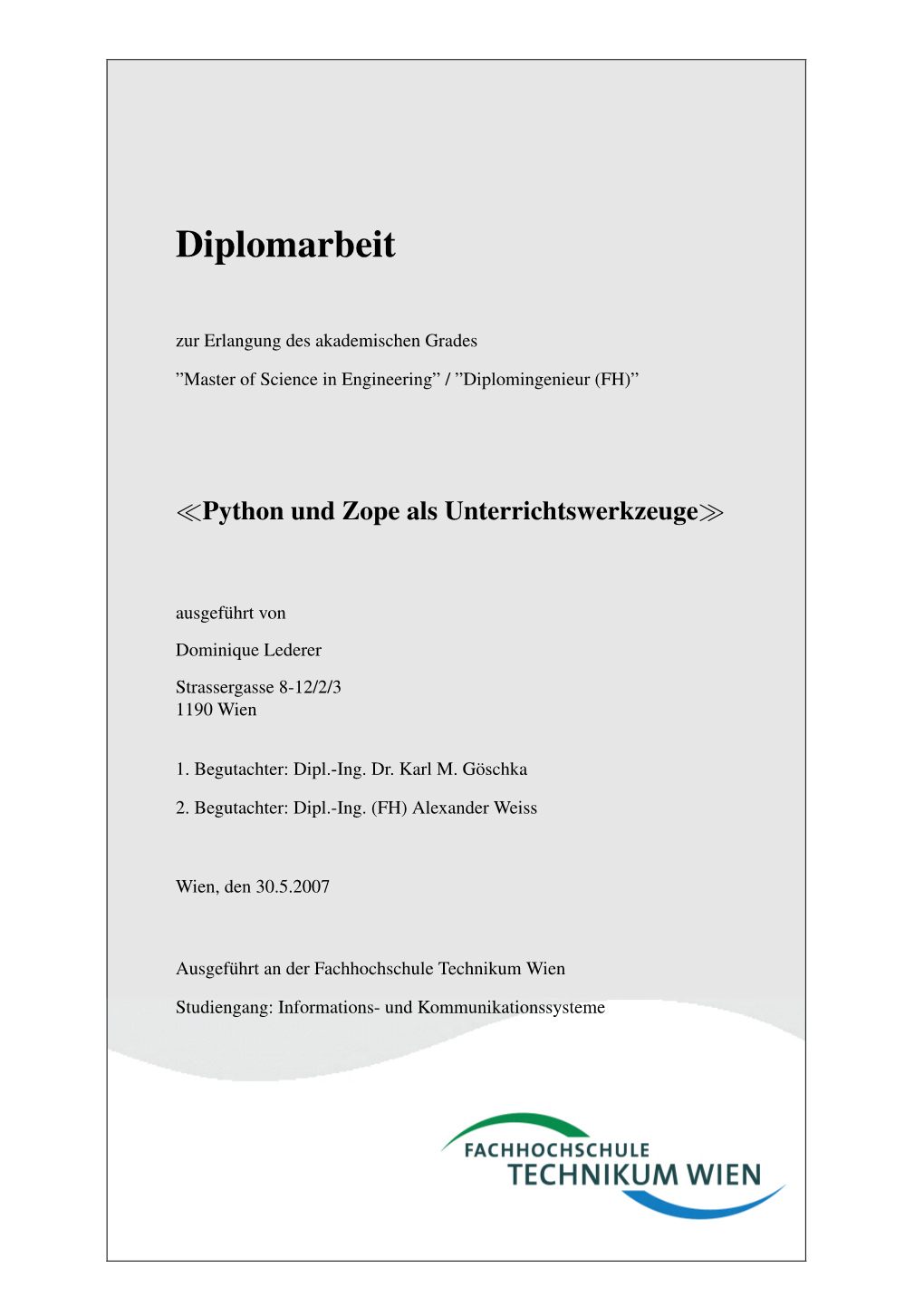 Diplomarbeit