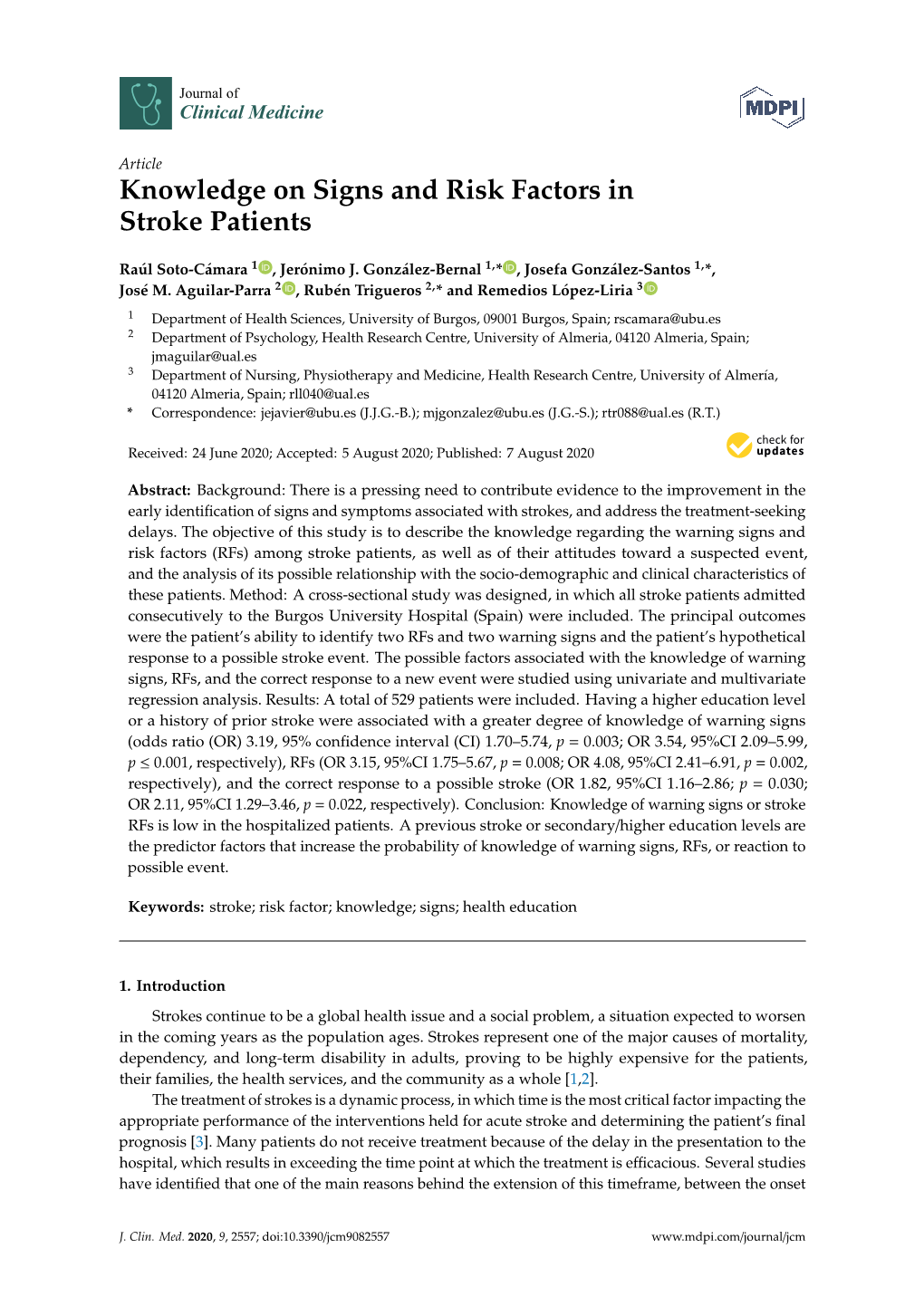 Knowledge on Signs and Risk Factors in Stroke Patients