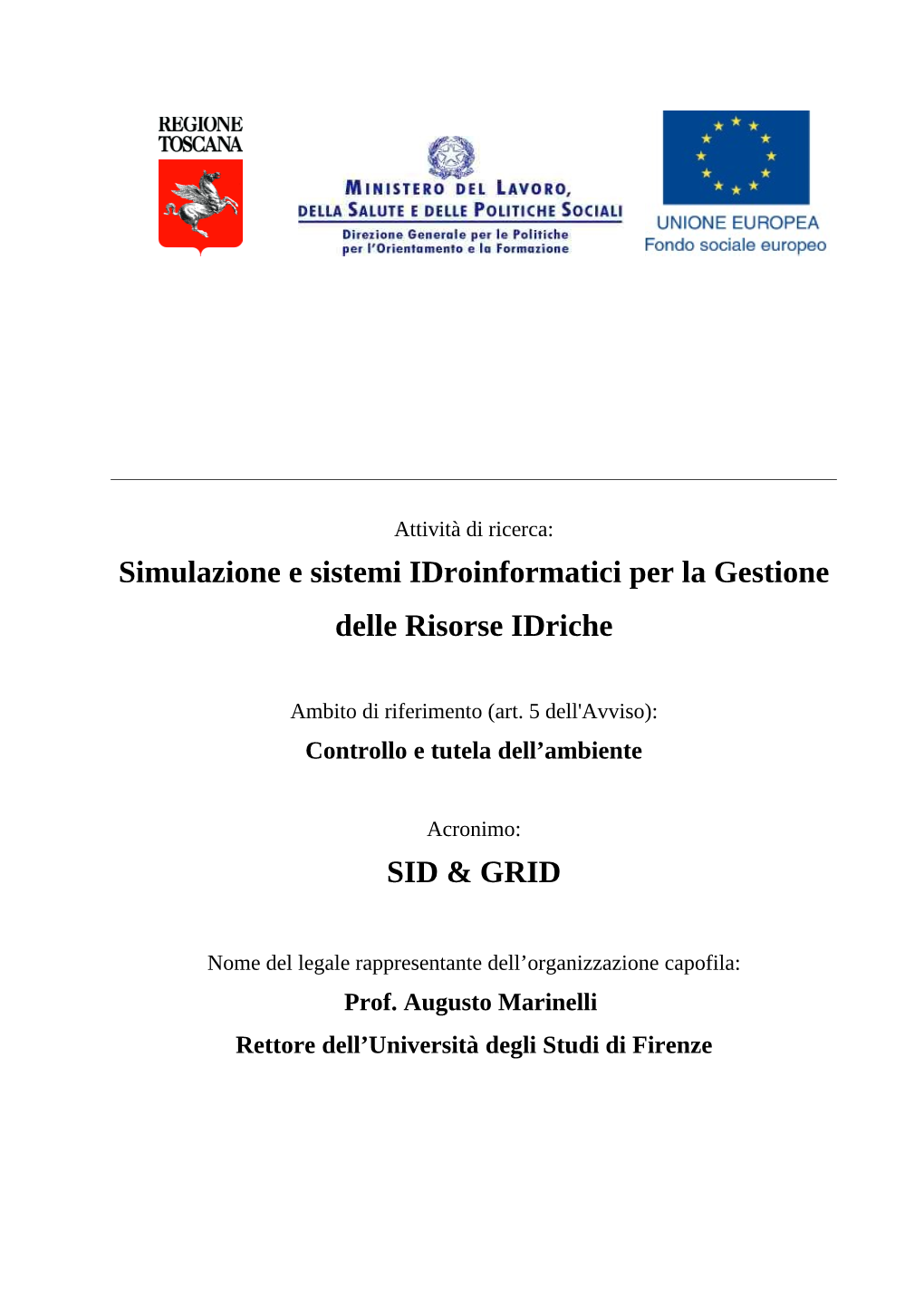 Simulazione E Sistemi Idroinformatici Per La Gestione Delle Risorse Idriche