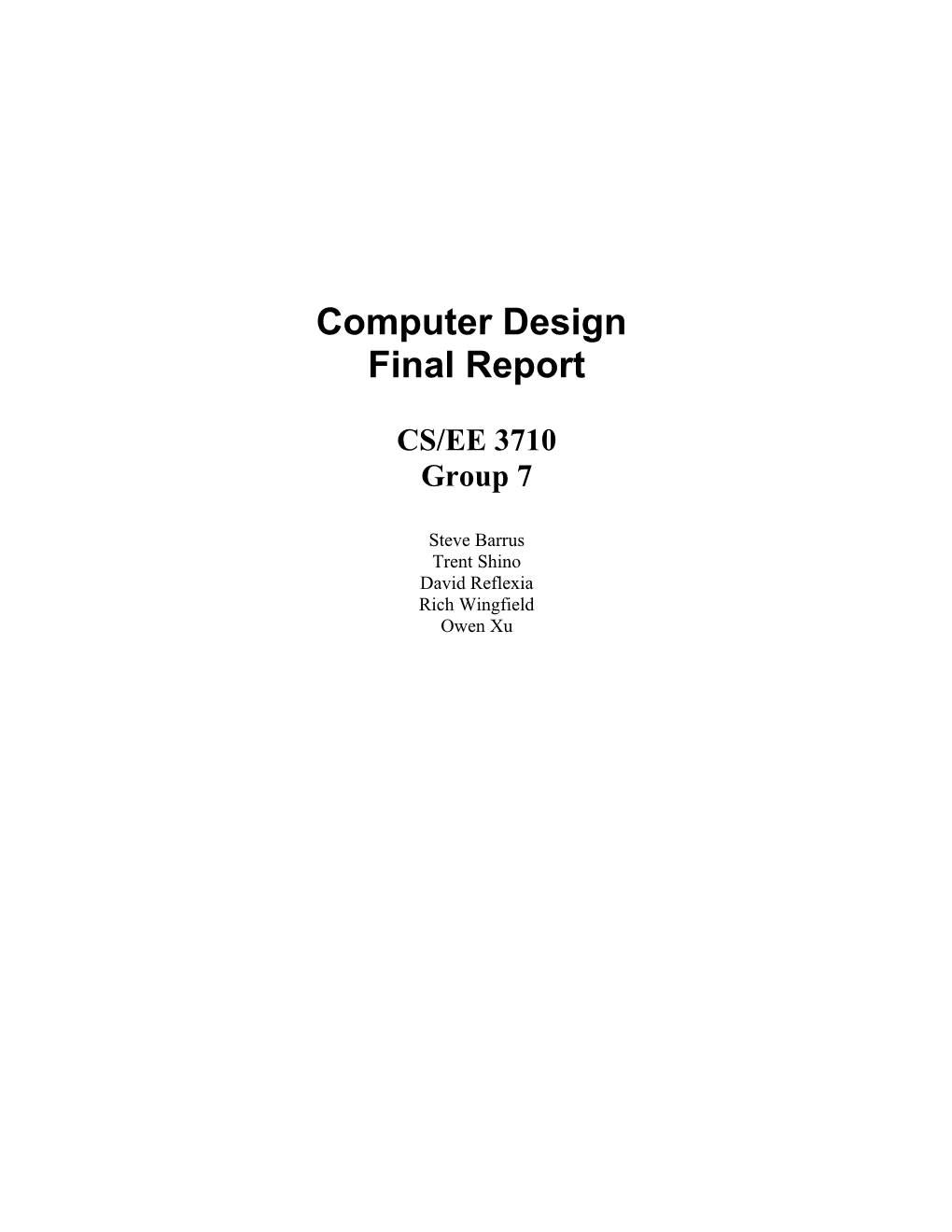 Computer Design Final Report