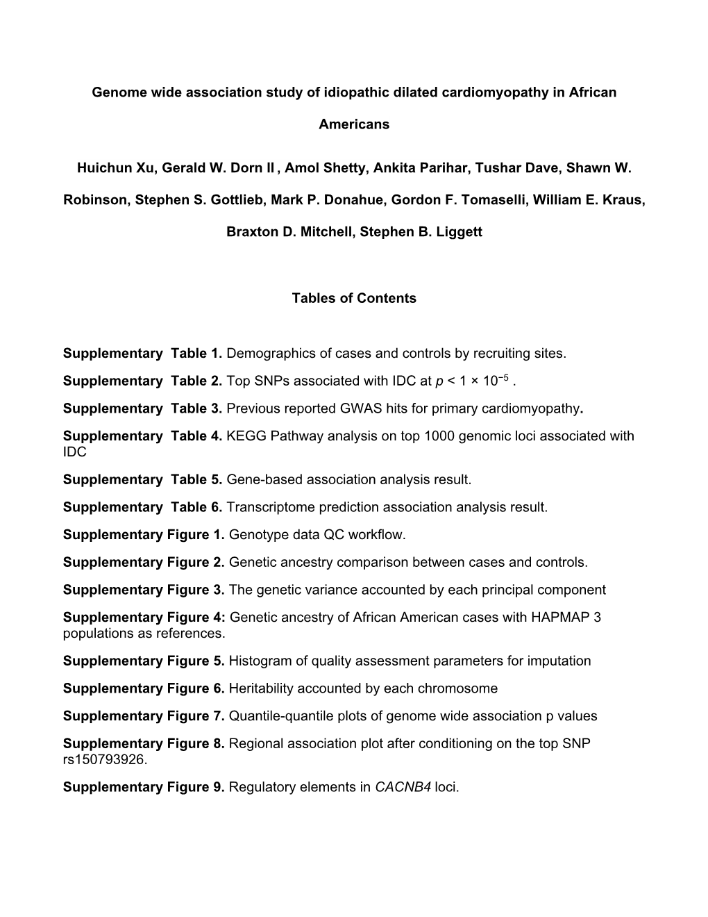 Genome Wide Association Study of Idiopathic Dilated Cardiomyopathy in African