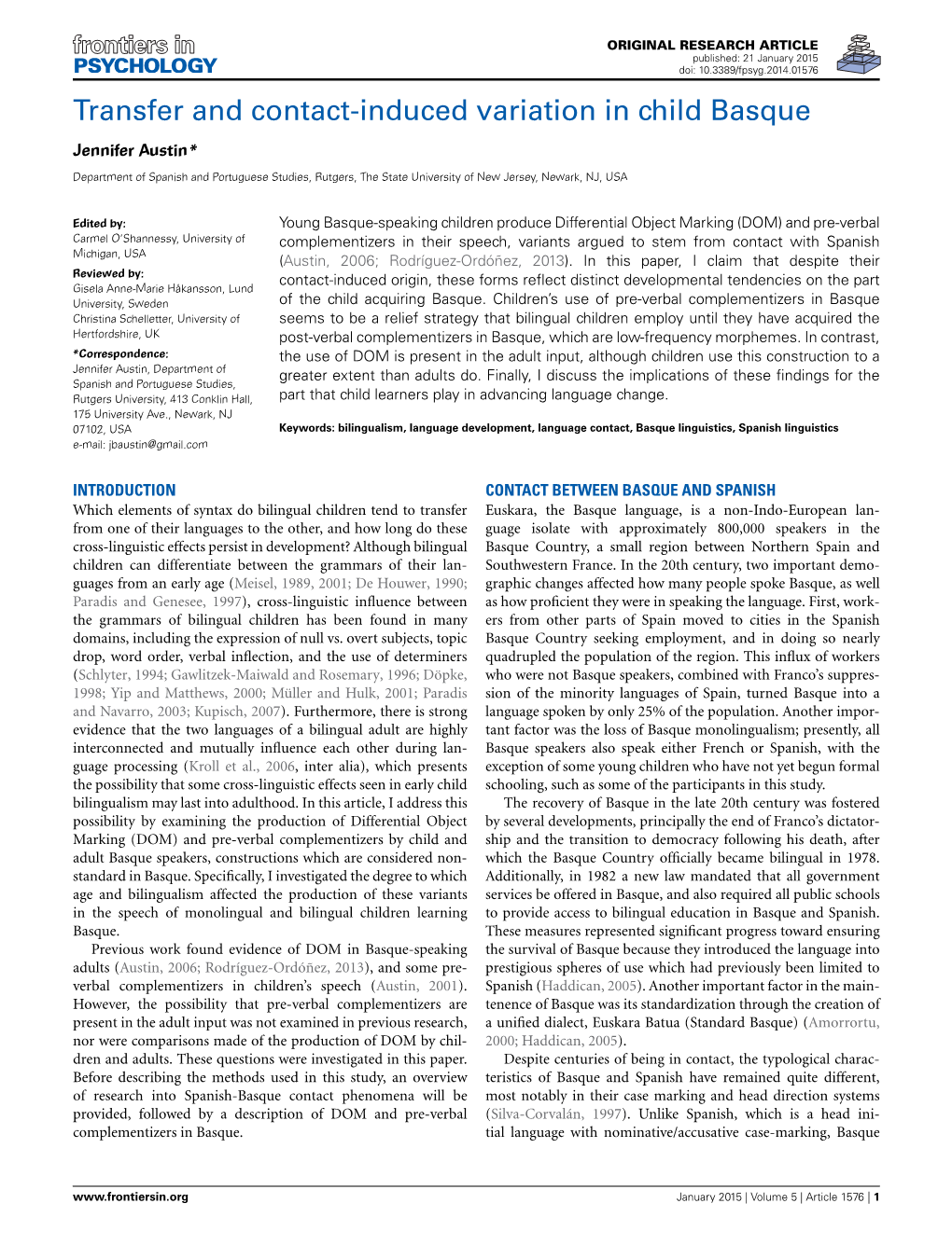 Transfer and Contact-Induced Variation in Child Basque