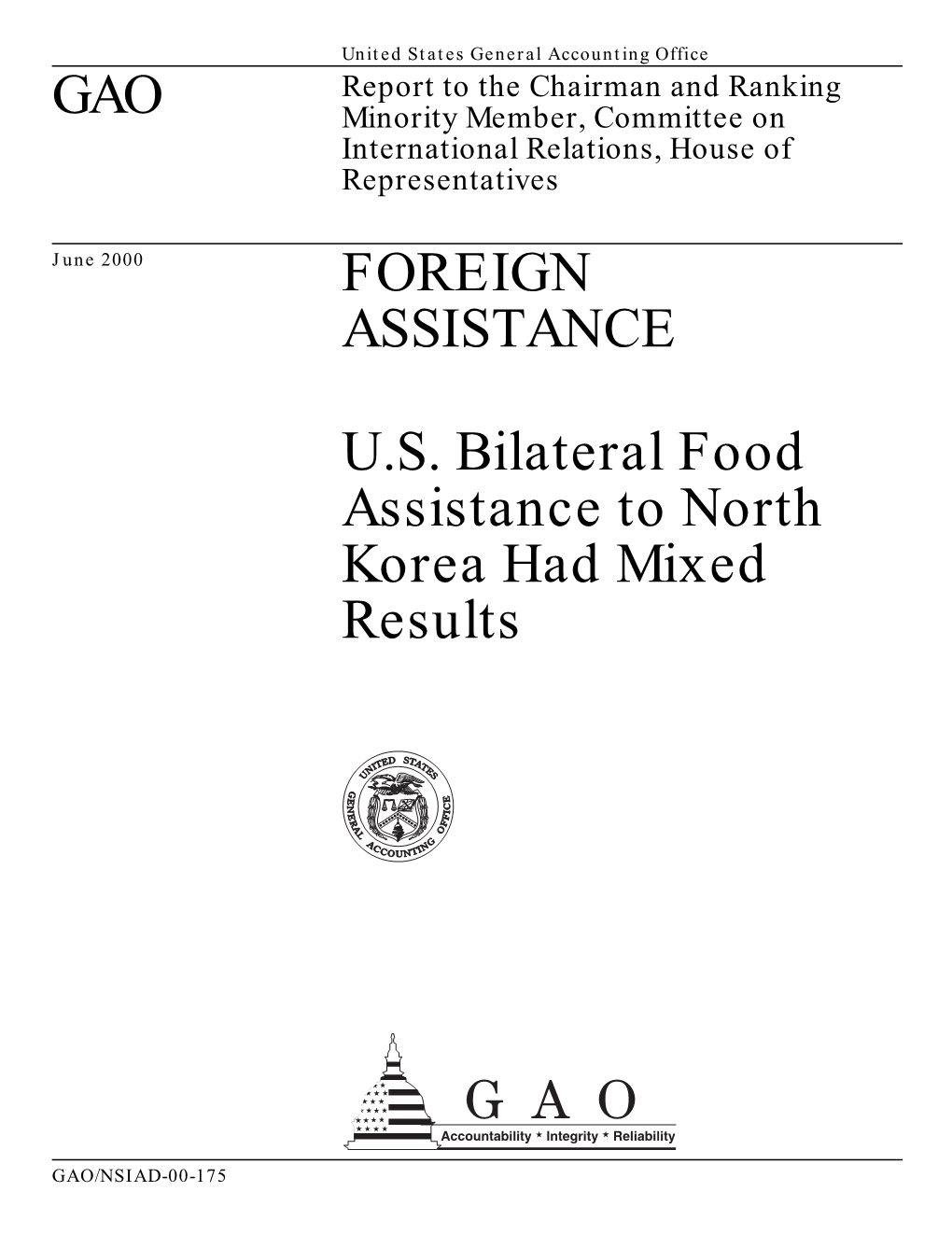 U.S. Bilateral Food Assistance to North Korea Had Mixed Results