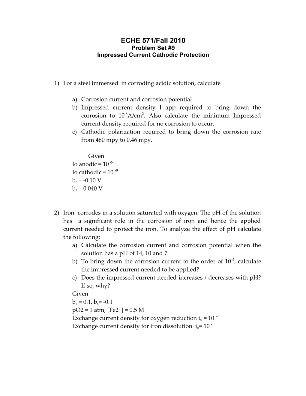 Problems on Impressed Current Cathodic Protection Systems