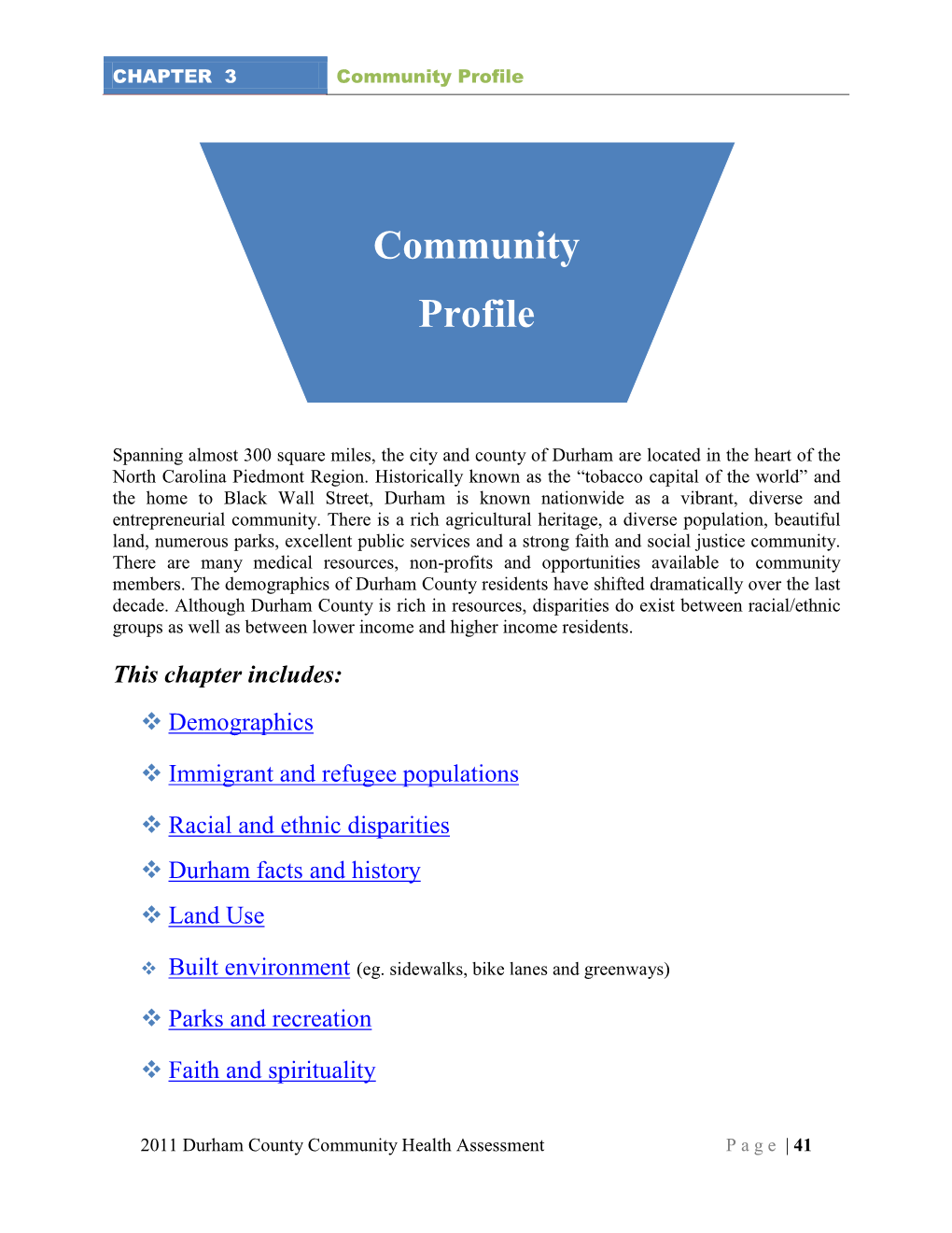 Chapter 3: Community Profile
