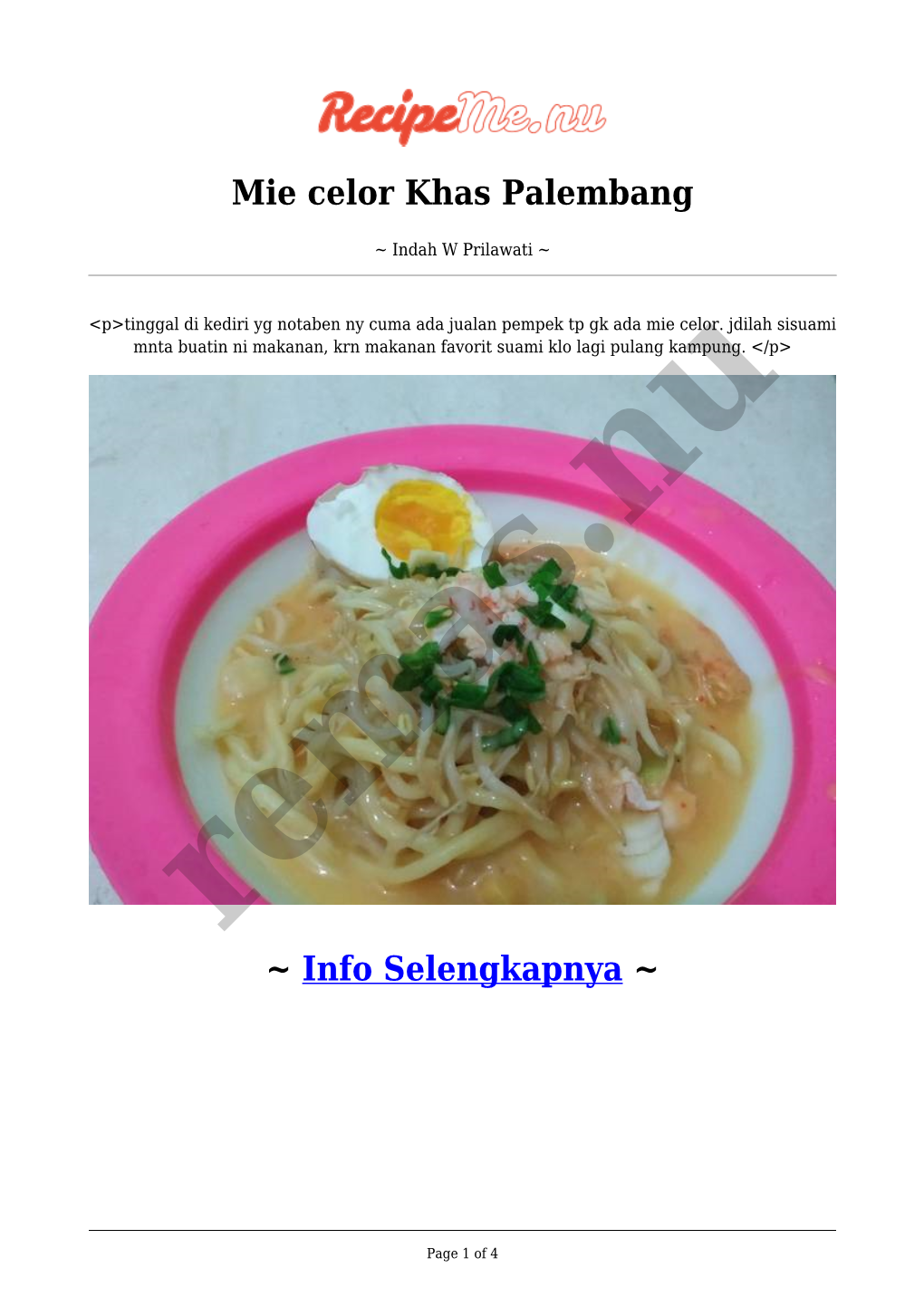 Mie Celor Khas Palembang