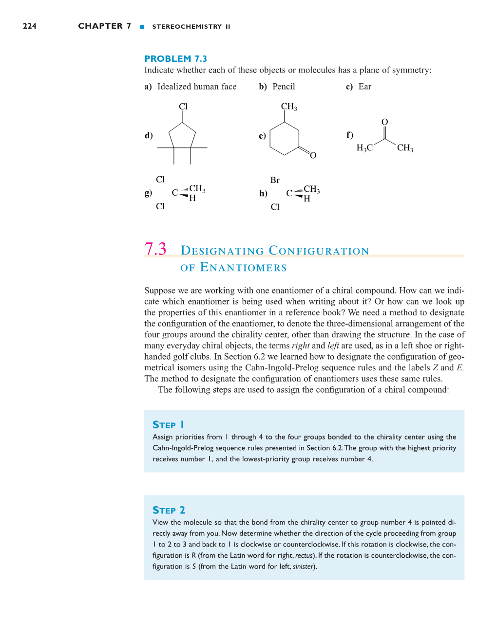 7.3 Designating Configuration of Enantiomers