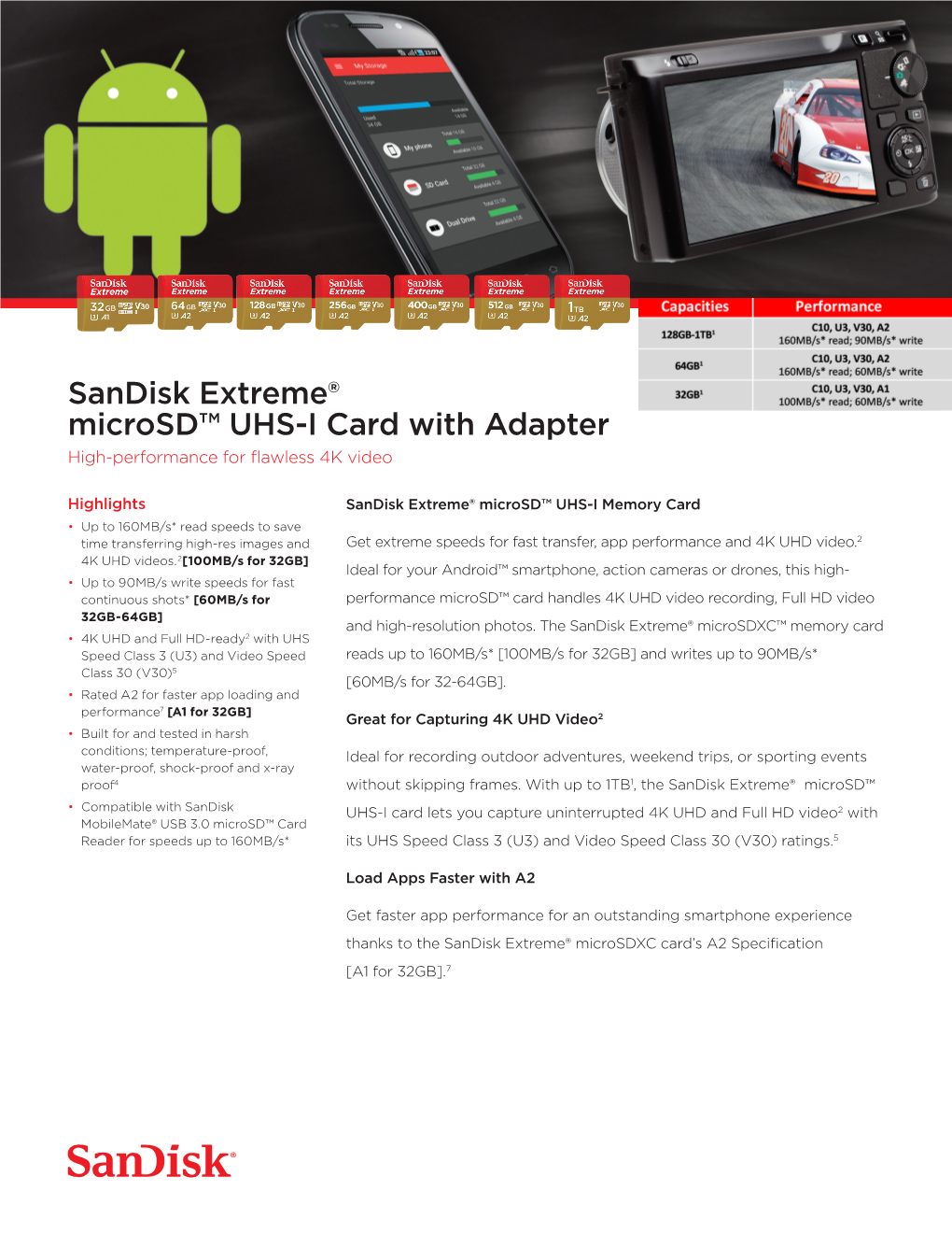 Sandisk Extreme® Microsdxc™ UHS-I CARD