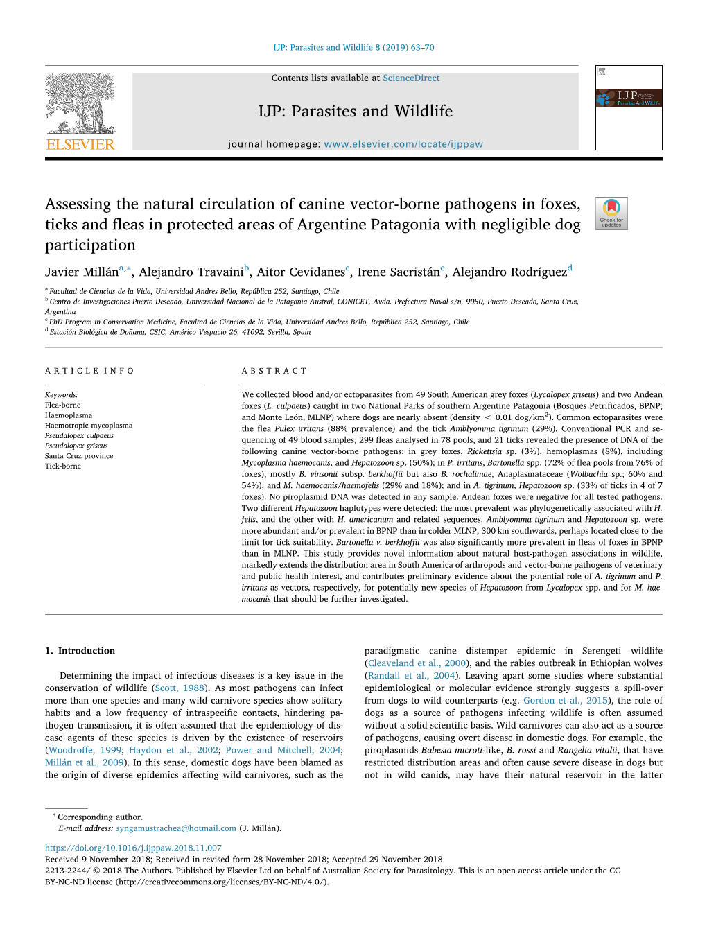 Assessing the Natural Circulation of Canine Vector-Borne Pathogens In