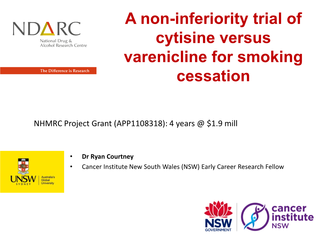 A Non-Inferiority Trial of Cytisine Versus Varenicline for Smoking Cessation