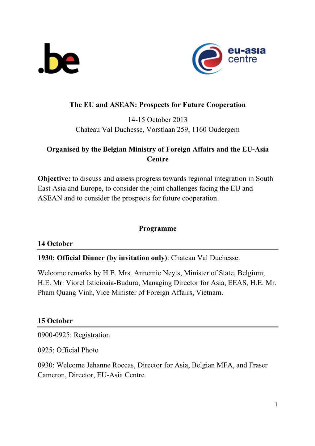 The EU and ASEAN: Prospects for Future Cooperation