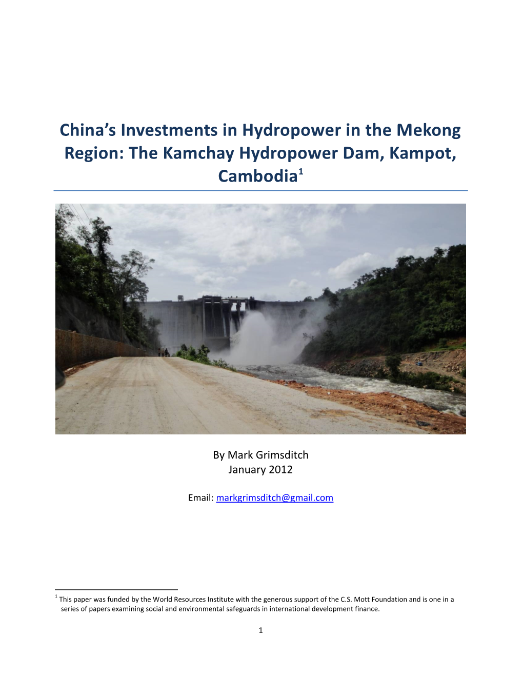 China's Investments in Hydropower in the Mekong Region