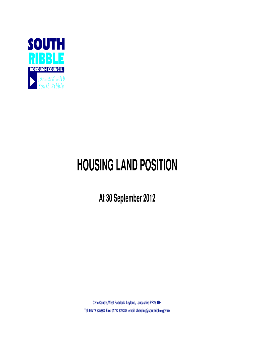 Housing Land Position September 2012.Doc