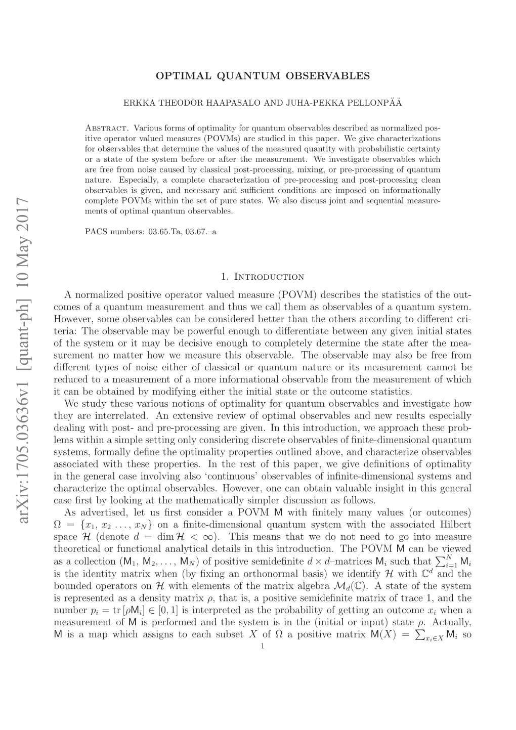 Optimal Quantum Observables 3