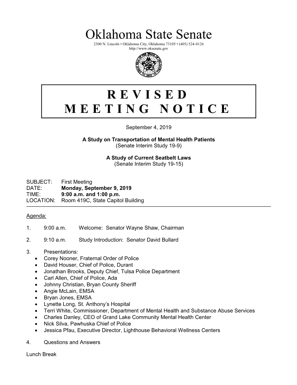 Meeting Notice