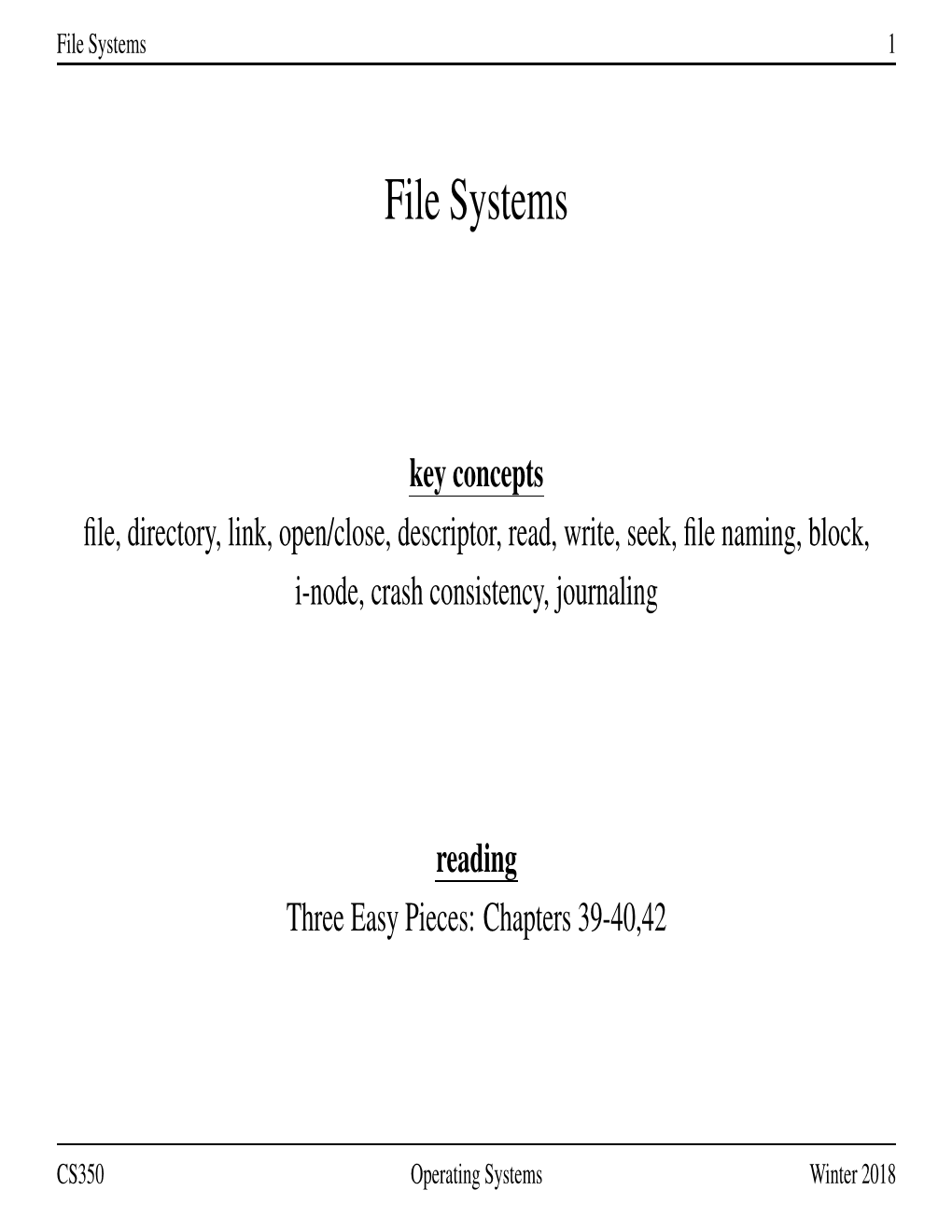 File Systems 1