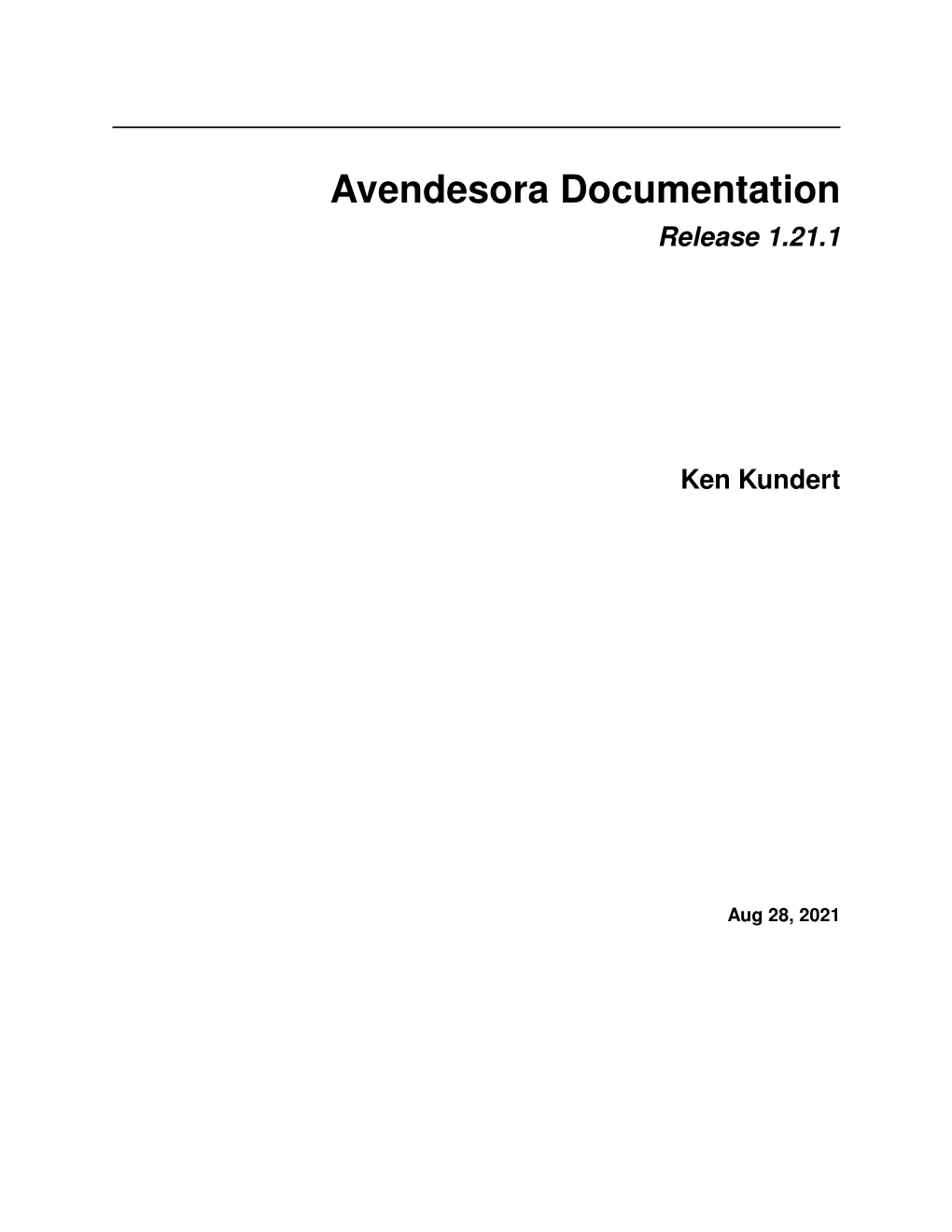 Avendesora Documentation Release 1.21.1