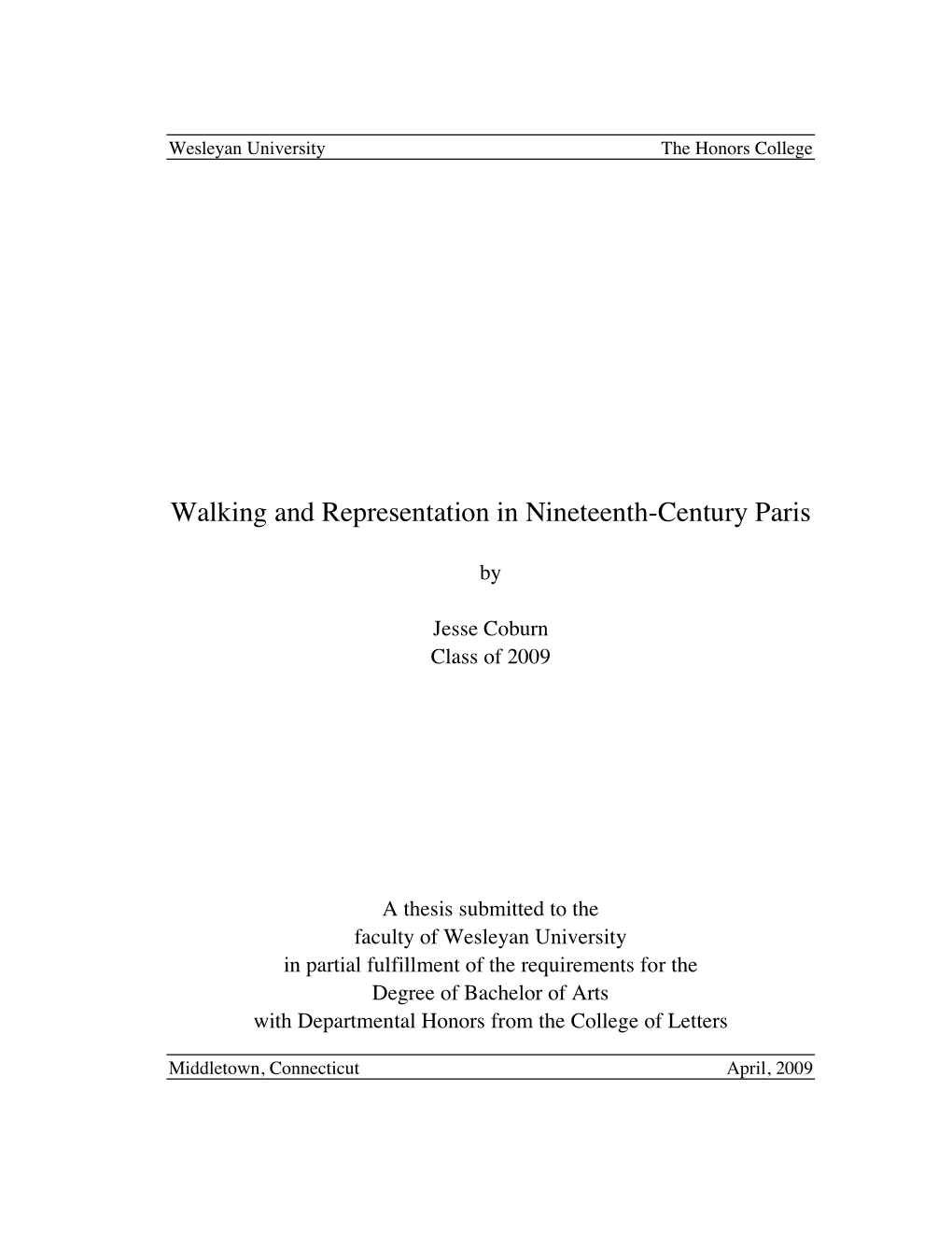 Walking and Representation in Nineteenth-Century Paris