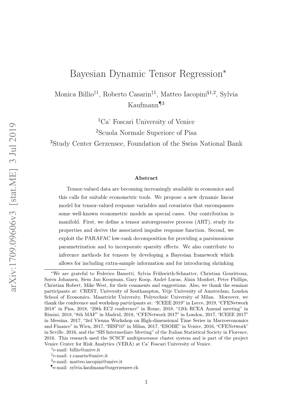 Bayesian Dynamic Tensor Regression