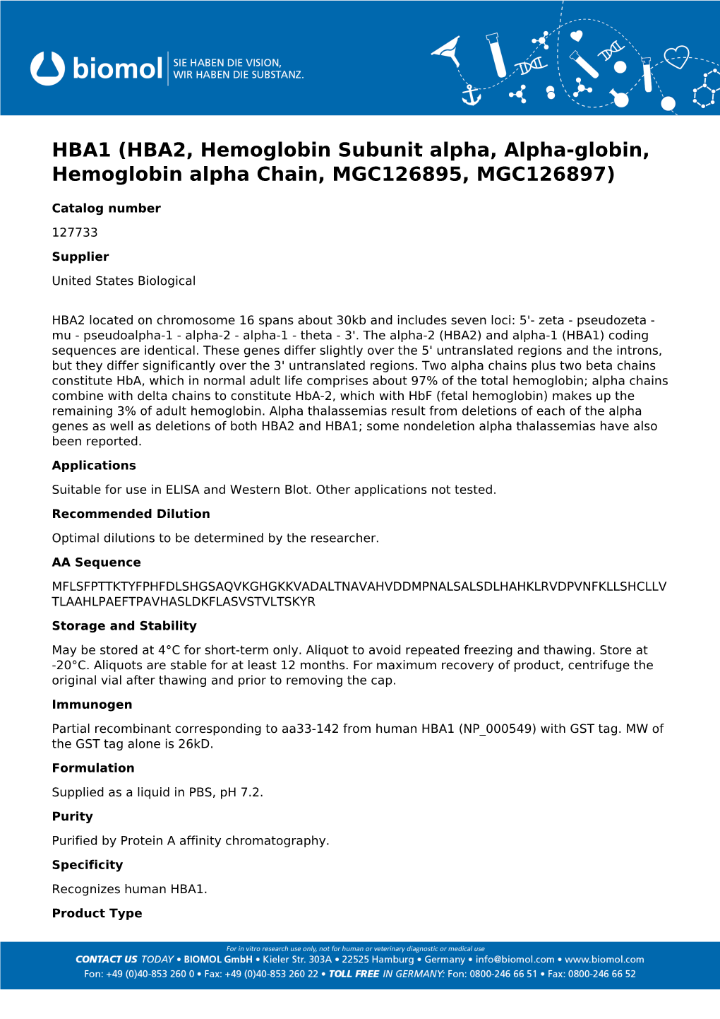 Usbiological Datasheet