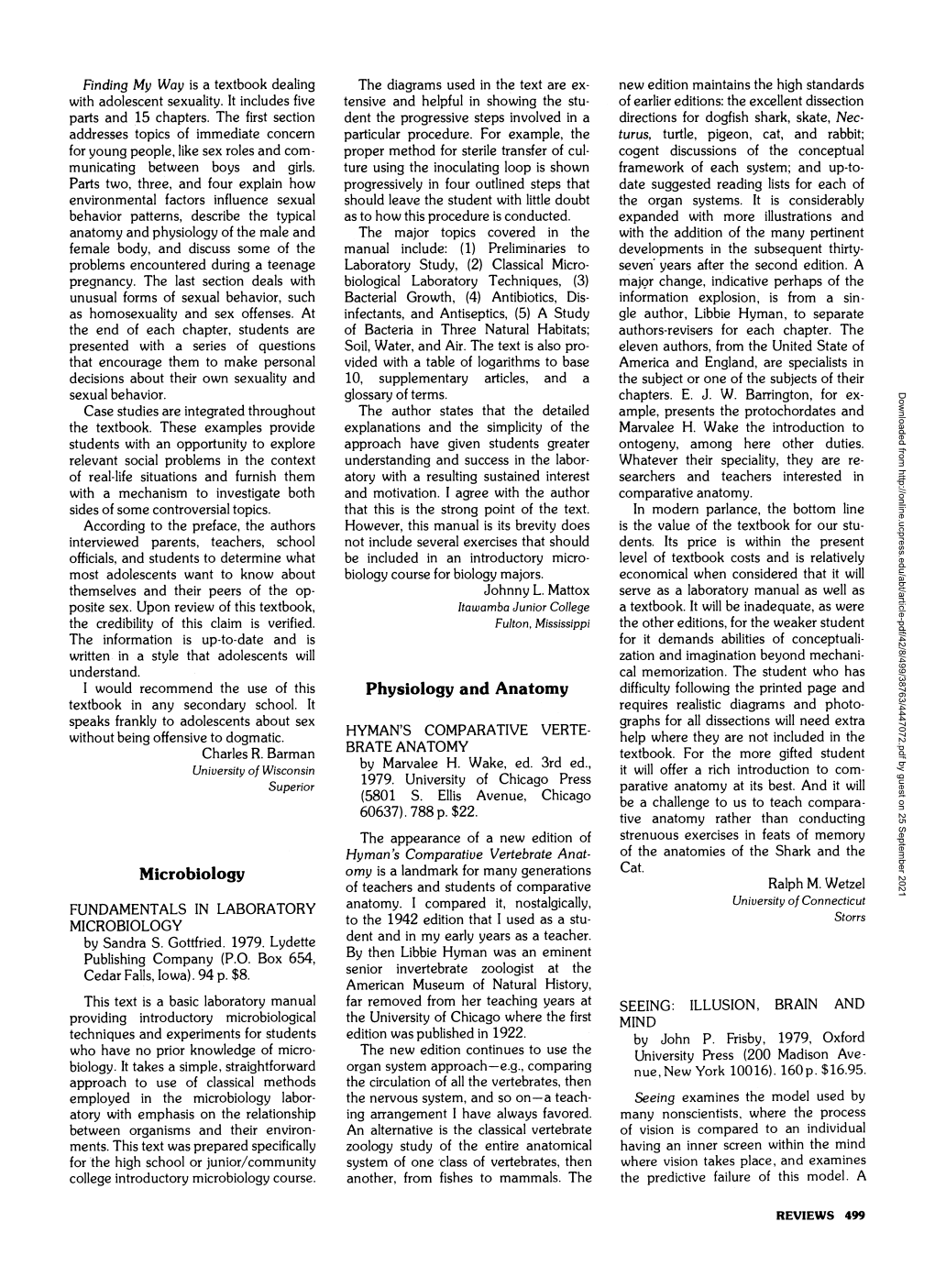 &lt;Article-Title&gt;Hyman's Comparative Vertebrate Anatomy&lt;/Article-Title