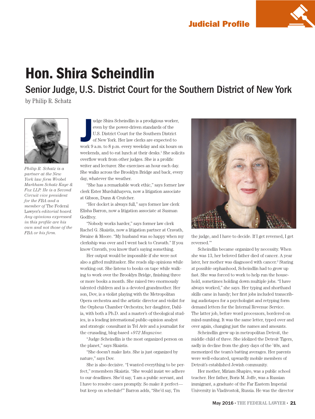 Scheindlin, Hon. Shira