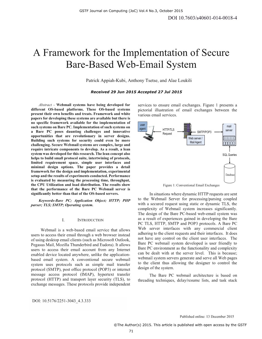 A Framework for the Implementation of Secure Bare-Based Web-Email System