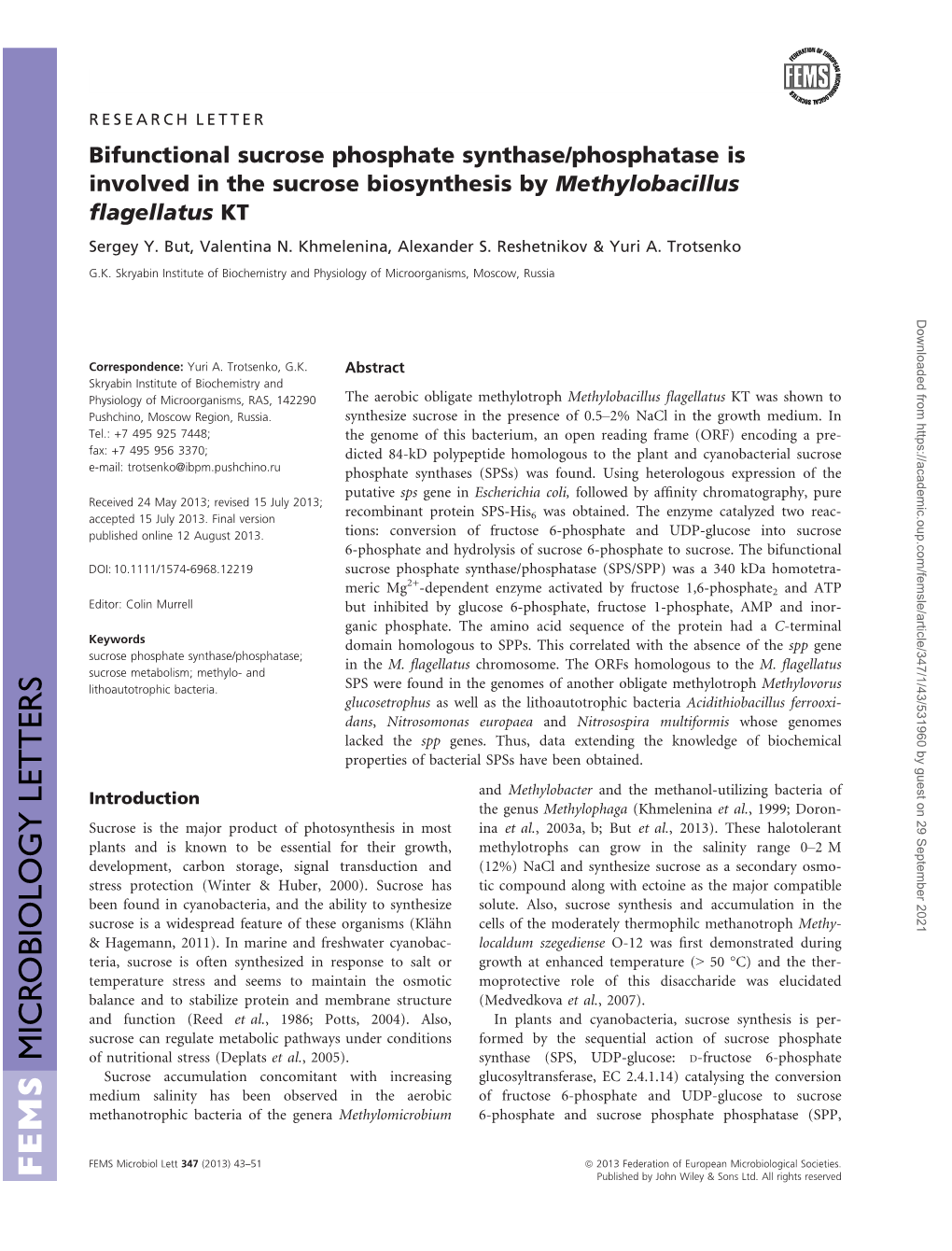 Bifunctional Sucrose Phosphate Synthasephosphatase Is Involved In