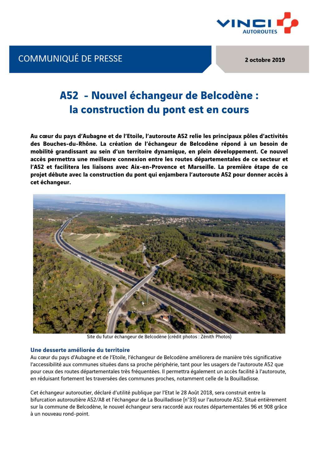 A52 - Nouvel Échangeur De Belcodène : La Construction Du Pont Est En Cours