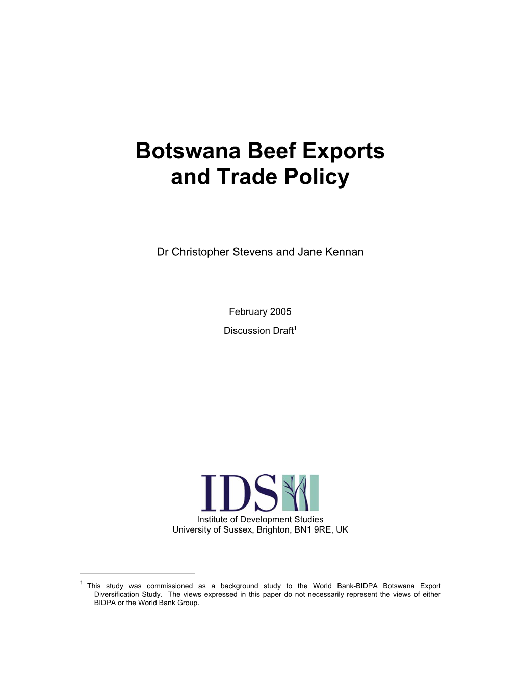 Botswana Beef Exports and Trade Policy