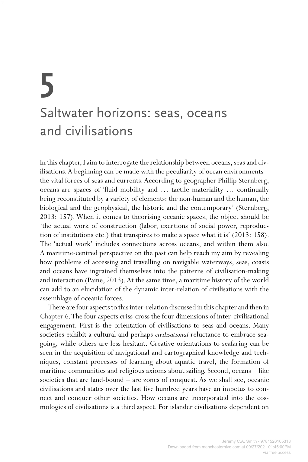 Saltwater Horizons: Seas, Oceans and Civilisations