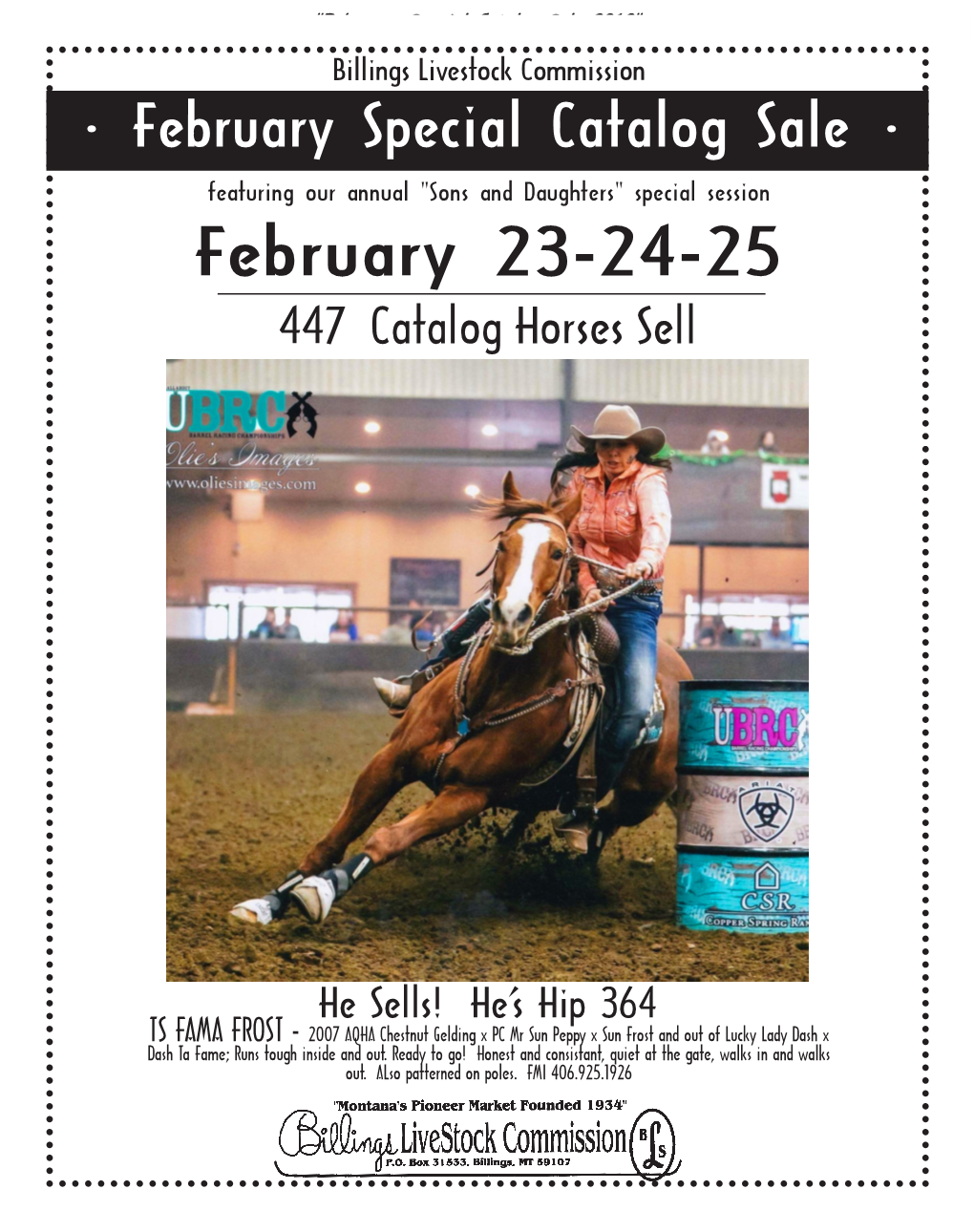 February 23-24-25 447 Catalog Horses Sell