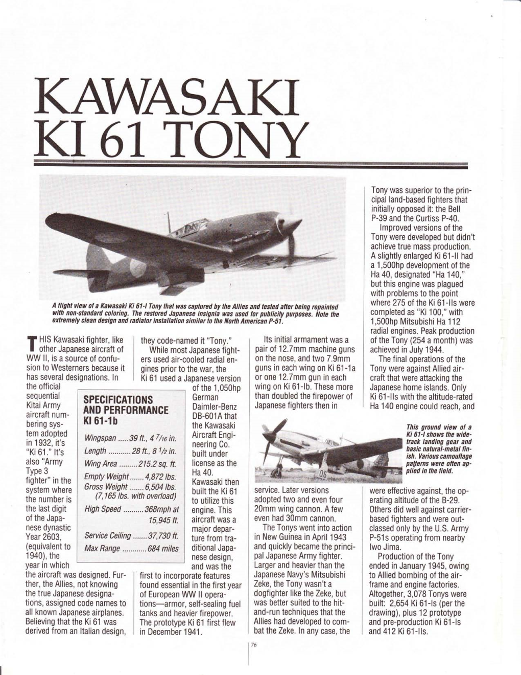 Kmsaki Ki 67 Tony