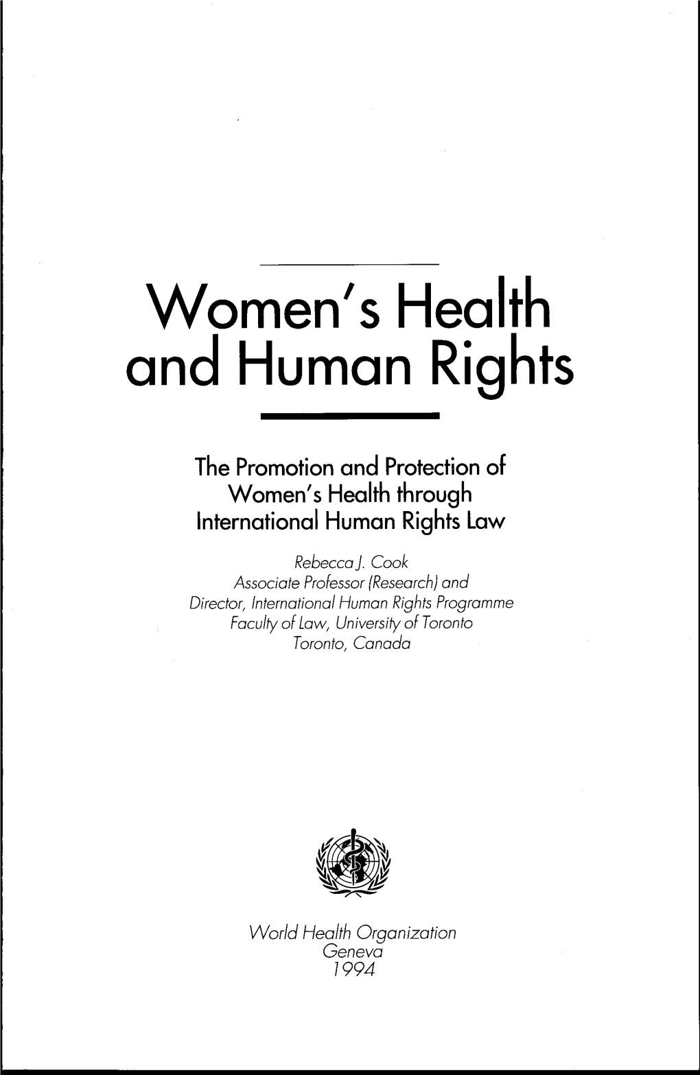 Women's Health and Human Rights