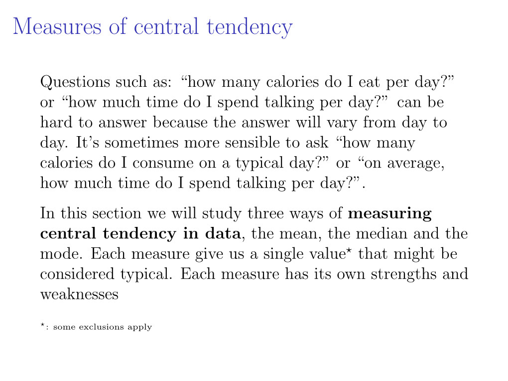 Measures of Central Tendency