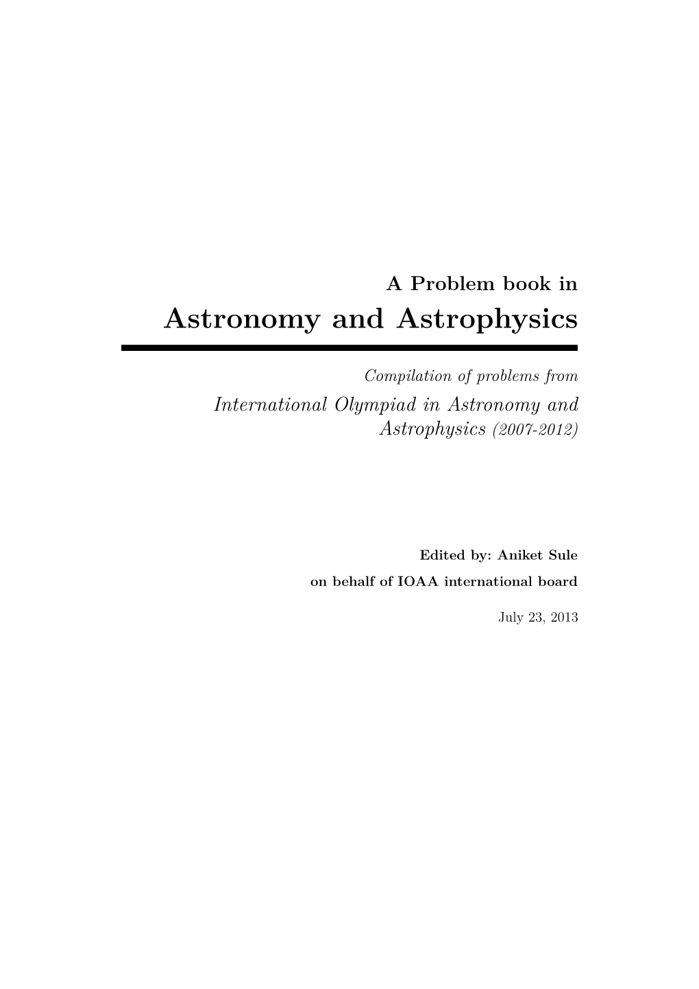 Astronomy and Astrophysics