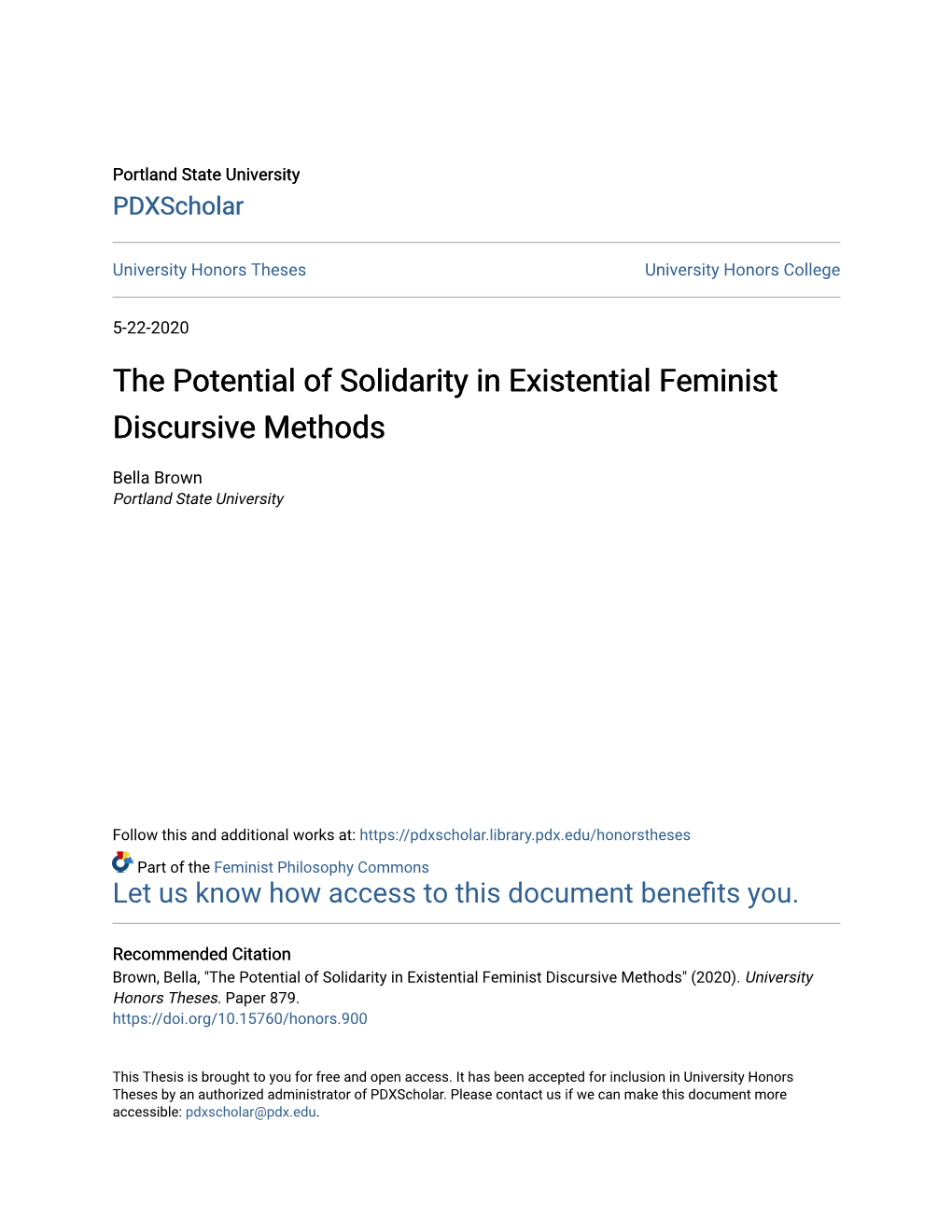 The Potential of Solidarity in Existential Feminist Discursive Methods